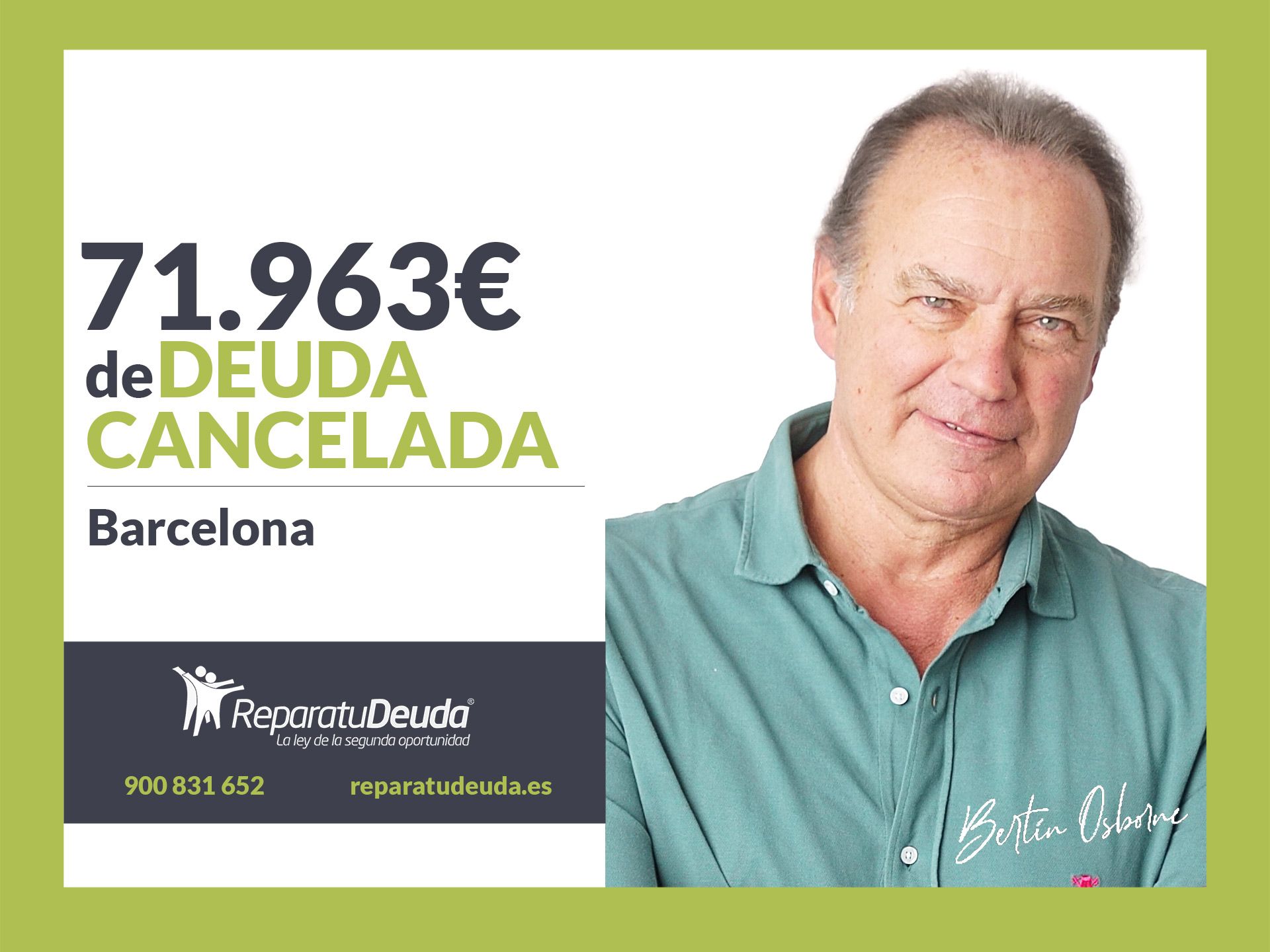 Repara tu Deuda cancela 71.963€ en Barcelona (Cataluña) con la Ley de la Segunda Oportunidad