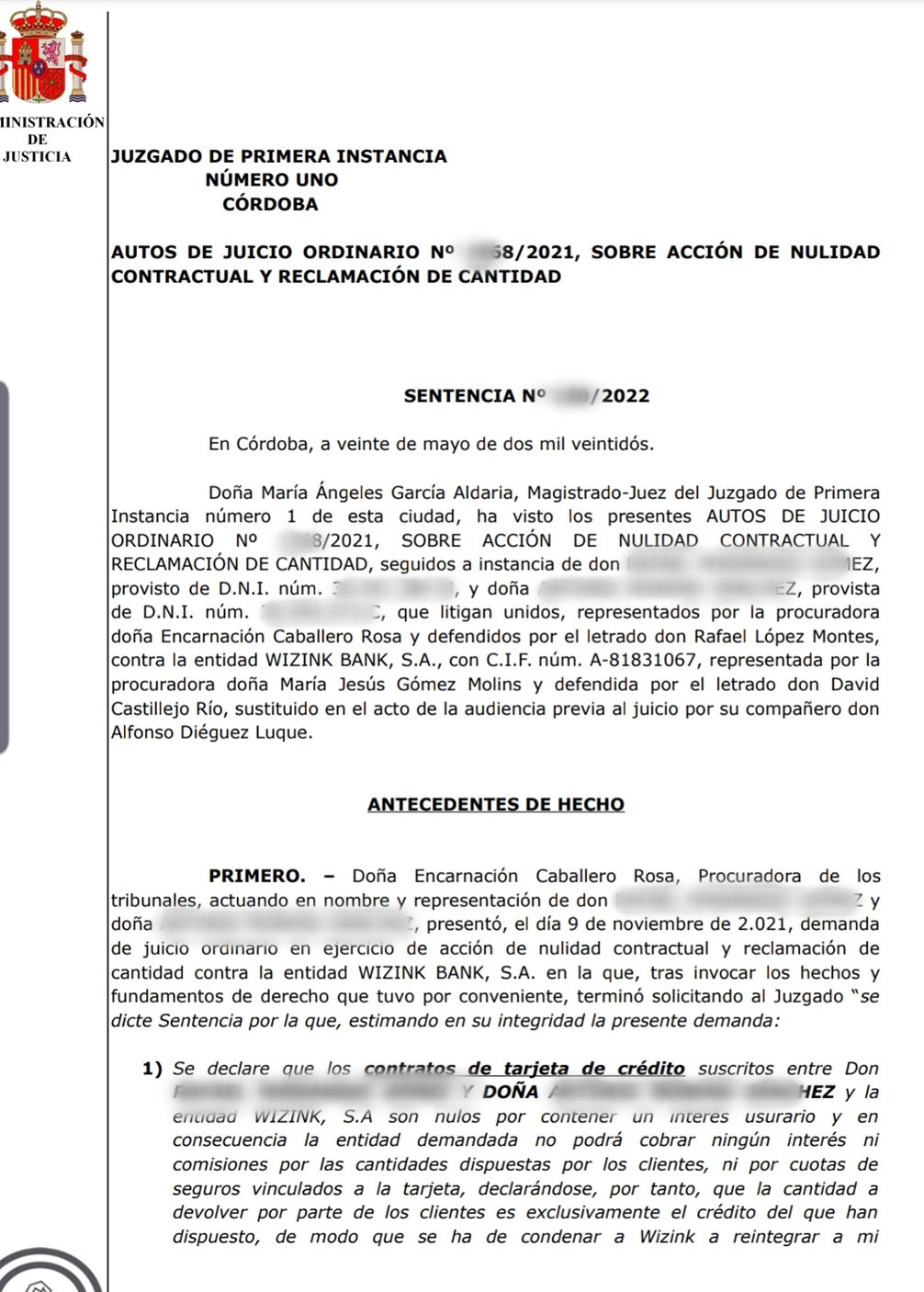 La Justicia anula los acuerdos telefónicos con los que Wizink intenta salvar sus tarjetas revolving
