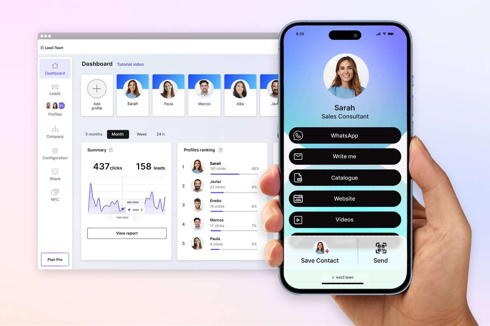 Lead2Team, la tarjeta digital de visita más innovadora y eficiente para equipos de ventas