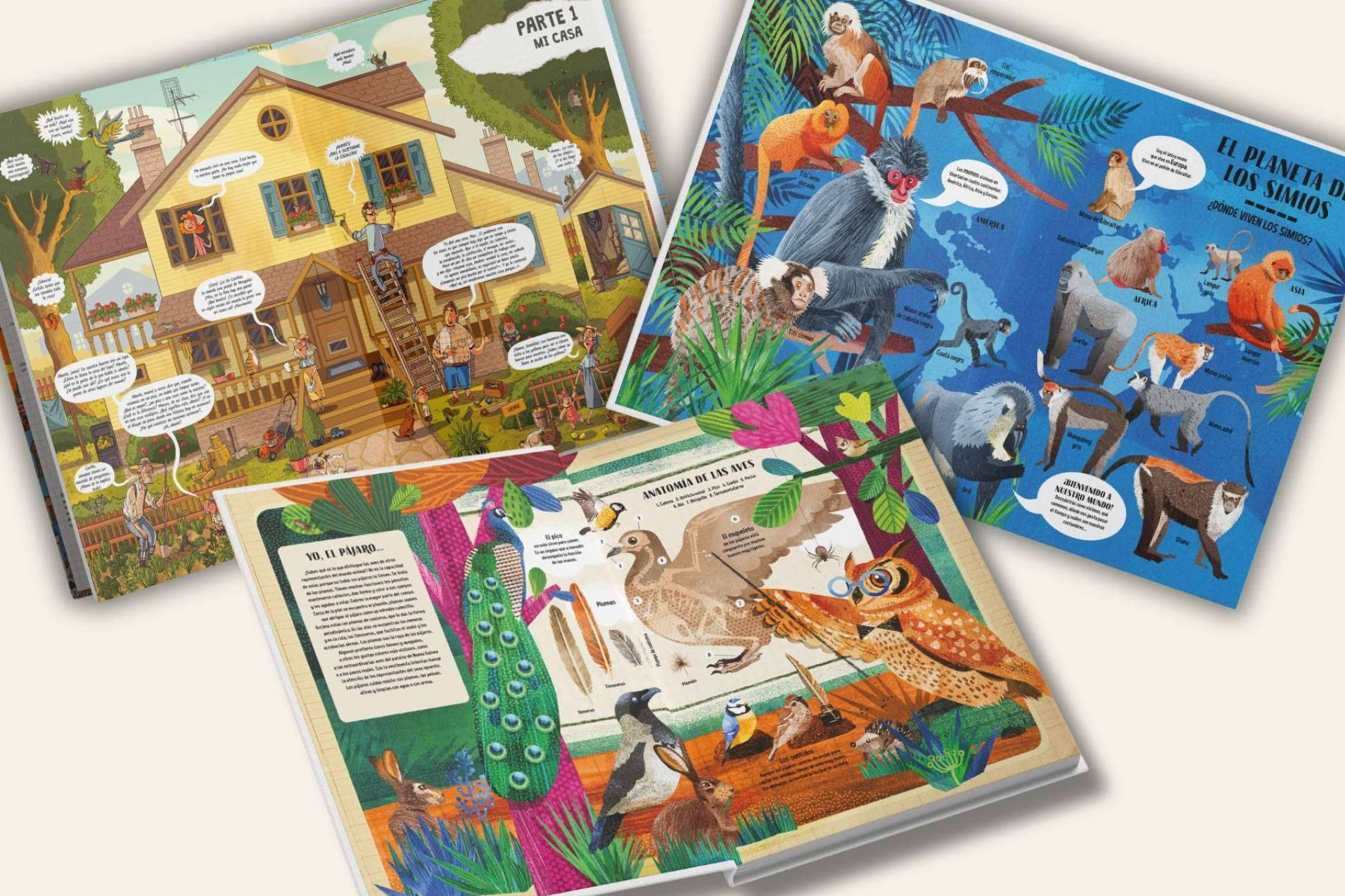 Descubriendo el mundo a través de la lectura; monos, pájaros y construcciones para pequeños exploradores